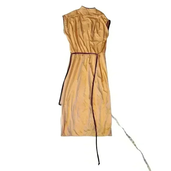Joan Curtis Vintage Union Made Light Sheen Gold Midi Dress Size Medium *See Desc - Picture 2 of 16